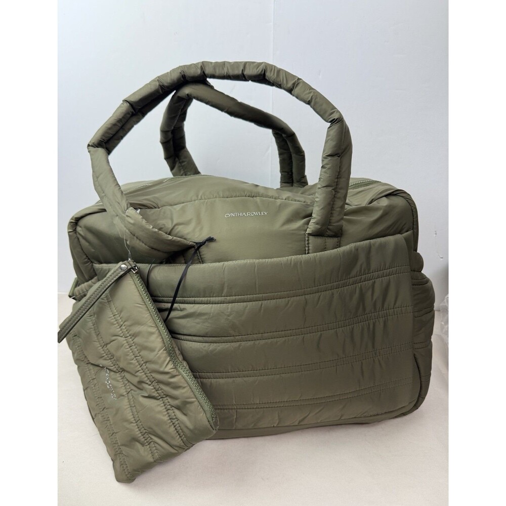 Cynthia Rowley Quilted Puffer Weekender Carry-On Friendly Duffel Bag with Pouch